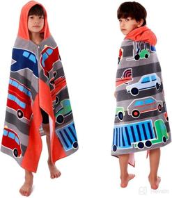 img 4 attached to 🏼 VNICGFOMGT Kids Hooded Bath Beach Towel: Soft Cotton Baby Surf Poncho for Boys and Girls - Perfect for Shower, Beach, and Pool - 30"x50" Large Size - Cars Design