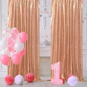 img 2 attached to Double Pack Rose Gold Sequin Backdrop Curtains - Sparkling Décor For Special Occasions!