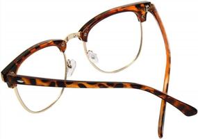 img 3 attached to Shiratori Vintage-Inspired Half-Frame Semi-Rimless Glasses With Clear Lenses For Fashionable Look