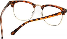 img 1 attached to Shiratori Vintage-Inspired Half-Frame Semi-Rimless Glasses With Clear Lenses For Fashionable Look