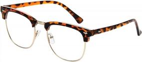 img 4 attached to Shiratori Vintage-Inspired Half-Frame Semi-Rimless Glasses With Clear Lenses For Fashionable Look