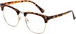 shiratori vintage-inspired half-frame semi-rimless glasses with clear lenses for fashionable look logo