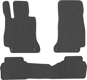 img 2 attached to 🚗 Mercedes-Benz E-Class Sedan 2017-2022 W213 San Auto Car Floor Mats | Custom Fit, Full Black Rubber, Heavy Duty, Odorless | All Weather Auto Liners Set