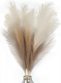 img 4 attached to 3 Pcs 38" Faux Pampas Grass Decor For Floor Vase, Fluffy Boho Home Decor Artificial Fake Plants Living Room Bedroom Kitchen (Mixed)