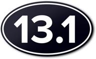 13.1 half marathon uv-resistant oval car bumper sticker - running & races - black логотип