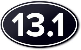 img 2 attached to 13.1 Half Marathon UV-Resistant Oval Car Bumper Sticker - Running & Races - Black