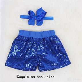 img 3 attached to Sparkling Sequin Glitter Shorts for Baby Girls - Toddler Birthday Outfits with Matching Headband