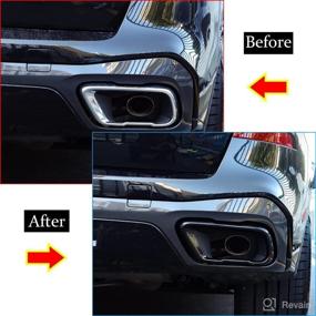 img 2 attached to 🔘 2pcs Stainless Steel Exhaust Muffler Tail Pipe Trim Cover for BMW X5 G05 X7 G07 2019-2021 M Sport Version - Black