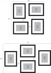 img 1 attached to Set Of 4 DesignOvation Gallery Wood Picture Frames For Wall Or Desktop Display, Black With 8X10 Matting For 5X7 Photos