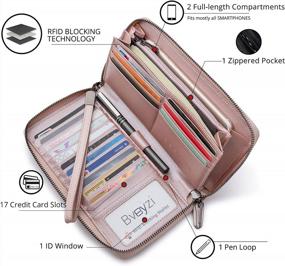 img 3 attached to RFID Blocking Women'S Leather Zip Around Wallet Phone Clutch Large Capacity Travel Purse Wristlet