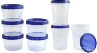 🥣 [16 oz 5 ct - 32 oz 3 ct combo pk] leak-proof airtight twist top storage containers for kitchen - bpa-free stackable canisters with screw & seal lids - ideal for soup storage - reusable 16 and 32-ounce sizes логотип