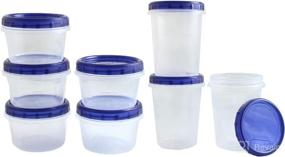 img 4 attached to 🥣 [16 Oz 5 Ct - 32 Oz 3 Ct Combo Pk] Leak-Proof Airtight Twist Top Storage Containers for Kitchen - BPA-Free Stackable Canisters with Screw & Seal Lids - Ideal for Soup Storage - Reusable 16 and 32-Ounce Sizes