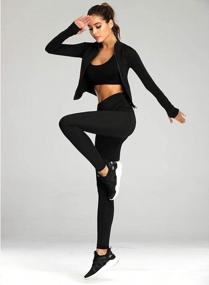 img 1 attached to Stay Stylish & Comfortable With UANEO'S White Cropped Slim Athletic Yoga Jacket
