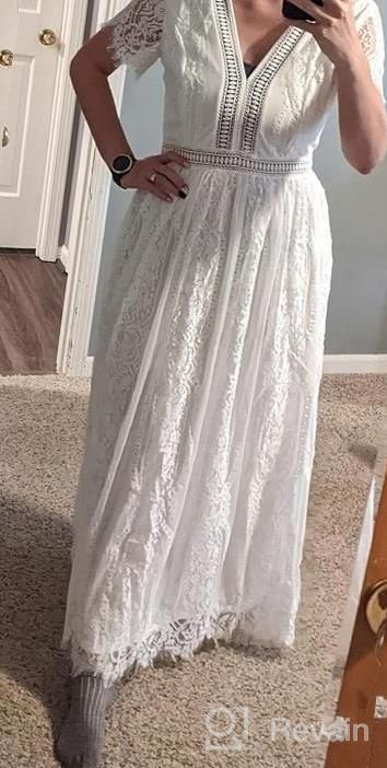 img 1 attached to Beautiful BLENCOT Floral Lace Maxi Dress - Perfect For Weddings & Cocktail Parties! review by Tiffany Tucker