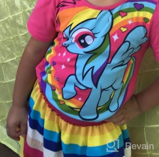 img 1 attached to 🍋 LEMONBABY My Little Pony Dress: Vibrant Striped Cartoon Girls Dress for a Colorful Style review by Jessica Bohannon