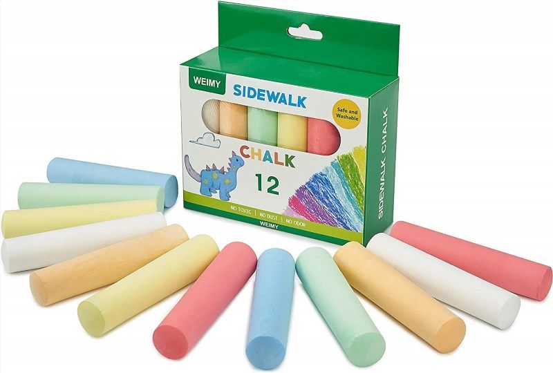 Dustless Twistable Chalk Non-Toxic Colored Chalk 1.0mm Tip Art Tool for Chalkboard Blackboard Kids Children Drawing Writing, 12 Pack