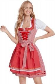 img 4 attached to Подлинное немецкое платье Dirndl для женщин - идеально подходит для Октоберфеста, карнавала и косплея!