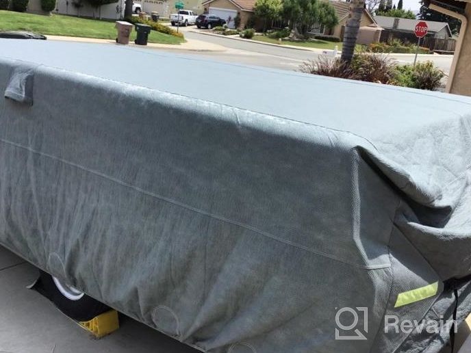 img 1 attached to IiSPORT Extra-Thick 4 Layers RV Cover Fits 10'-12' Long W/Air Vent System, Zipper Access & Anti-UV Ripstop Protection review by Dewey Galyon