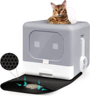 🐱 marsdock cat litter box: enclosed, odor control, leak-proof, anti-splashing, top & front door, drawer type - large space for 15 lb cat logo