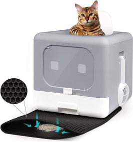 img 4 attached to 🐱 MARSDOCK Cat Litter Box: Enclosed, Odor Control, Leak-Proof, Anti-Splashing, Top & Front Door, Drawer Type - Large Space for 15 lb Cat