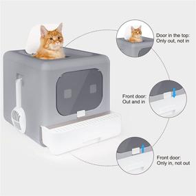 img 1 attached to 🐱 MARSDOCK Cat Litter Box: Enclosed, Odor Control, Leak-Proof, Anti-Splashing, Top & Front Door, Drawer Type - Large Space for 15 lb Cat