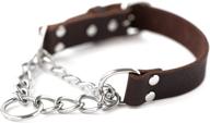 🔗 enhanced seo: premium quality limited chain cinch collar - mighty paw leather training collar, martingale collar, stainless steel chain logo