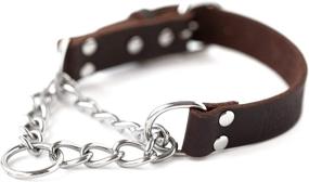 img 4 attached to 🔗 Enhanced SEO: Premium Quality Limited Chain Cinch Collar - Mighty Paw Leather Training Collar, Martingale Collar, Stainless Steel Chain