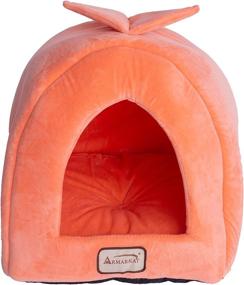 img 1 attached to 🐱 Cat Bed in Orange and Ivory by Armarkat Condo