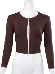 img 2 attached to Women'S 3/4 Sleeve Open Front Bolero Cardigan Sweater With Hook And Eye Closure