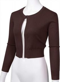 img 3 attached to Women'S 3/4 Sleeve Open Front Bolero Cardigan Sweater With Hook And Eye Closure