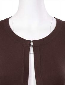 img 1 attached to Women'S 3/4 Sleeve Open Front Bolero Cardigan Sweater With Hook And Eye Closure