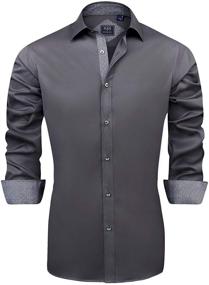 img 4 attached to J VER Shirts Sleeve Regular Elastic Men's Clothing - Shirts