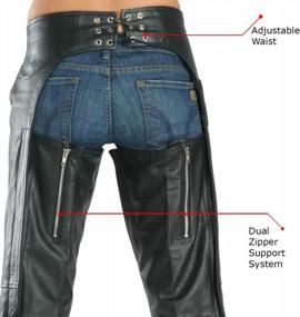 img 1 attached to Experience Ultimate Comfort With Xelement 7553 Women'S Black Leather Chaps - 10 Inch