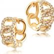 dainty gold huggie hoop earrings for women - hypoallergenic beaded, circle, spike, snake, heart, cz, and lightning designs - gold plated fettero earrings logo