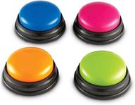 recordable dog training buttons with led function for teaching your dog to talk - orange, blue, green, and pink logo