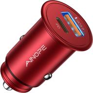 ainope usb c car charger pd30w & qc3.0, 48w super fast mini & metal car charger adapter, compatible with iphone iphone 13 12 11 pro max xs, samsung s21/20/10, note20/10 logo