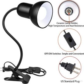 img 1 attached to 💡 360° Rotation Desk Lamp with Clip-On Design for Reading, Gooseneck Clamp Light with On Cable, Portable Eye-Caring Study Clamp for Bedroom, Office, and Home Lighting