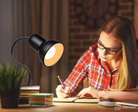 img 3 attached to 💡 360° Rotation Desk Lamp with Clip-On Design for Reading, Gooseneck Clamp Light with On Cable, Portable Eye-Caring Study Clamp for Bedroom, Office, and Home Lighting