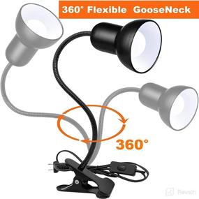 img 2 attached to 💡 360° Rotation Desk Lamp with Clip-On Design for Reading, Gooseneck Clamp Light with On Cable, Portable Eye-Caring Study Clamp for Bedroom, Office, and Home Lighting