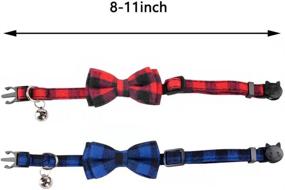 img 2 attached to 🐱 Lamphyface 2 Pack/Set Plaid Cat Collar Breakaway with Cute Bow Tie, Bell, and Adjustable Safety for Kitty