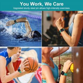 img 1 attached to Upgrade Your Fitbit Style With CAVN Waterproof Sport Bands In Teal - Perfect Fit For Women And Men!