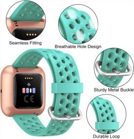 img 3 attached to Upgrade Your Fitbit Style With CAVN Waterproof Sport Bands In Teal - Perfect Fit For Women And Men!