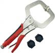 11" vice-grip locking c-clamp pliers with protection clip for positioning square tool and quick welding logo