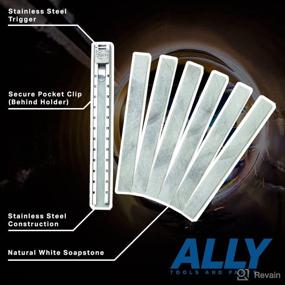 img 2 attached to High-Quality Flat Soapstone Holder and 7 Pens Set by ALLY Tools - Perfect for Welders, Ideal for Clear Removable Markings on Steel, Aluminum, and Cast Iron
