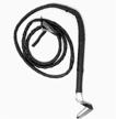 sleek and stylish: skeleteen's 6.5' woven faux leather black whip for costumes and more logo