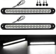 🚛 2 pack 10" 15 led trailer identification light: waterproof stop tail lights for heavy duty marine boats, trailers, trucks, and pickups логотип