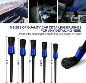 img 3 attached to 🚗 23-Piece Car Detailing Kit with Carry Bag - Complete Car Cleaning Supplies for Interior, Exterior, Wheels, Dashboard, Leather, Air Vents in Blue - Includes Detailing Brushes and Polishing Driller Attachment Set