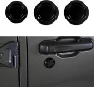 🔑 hoolcar exterior door key jack trim cover - black (2018-2021 jeep wrangler jl jlu &amp; gladiator jt) logo