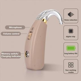 img 4 attached to Revolutionize Your Hearing With Rechargeable Personal Amplifiers For Seniors - Enhanced Sound Quality, Noise Cancelling & Magnetic Charging!