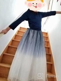 img 6 attached to Girls Velvet Long Dress Winter Fall Maxi Gown 3/4 Sleeve Princess Party Dresses